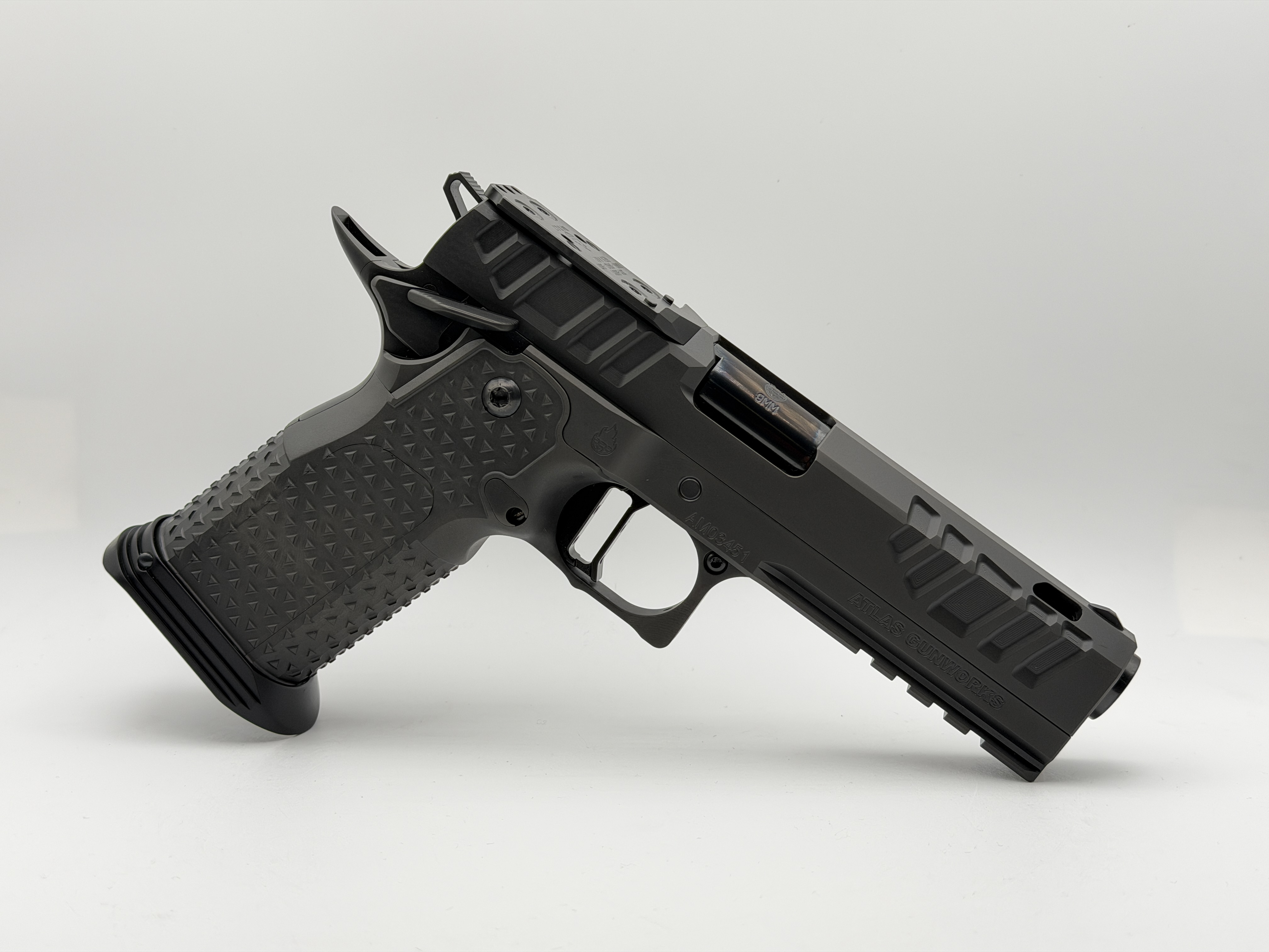 SP Firearms Atlas Gunworks APOLLO V3 Perfect Zero™ Pistol 4.6 DLC Black, Black Medium Trigger Sub 2lb Trigger, RMR CUT, Tactical Magwell, OMIT Front Sight