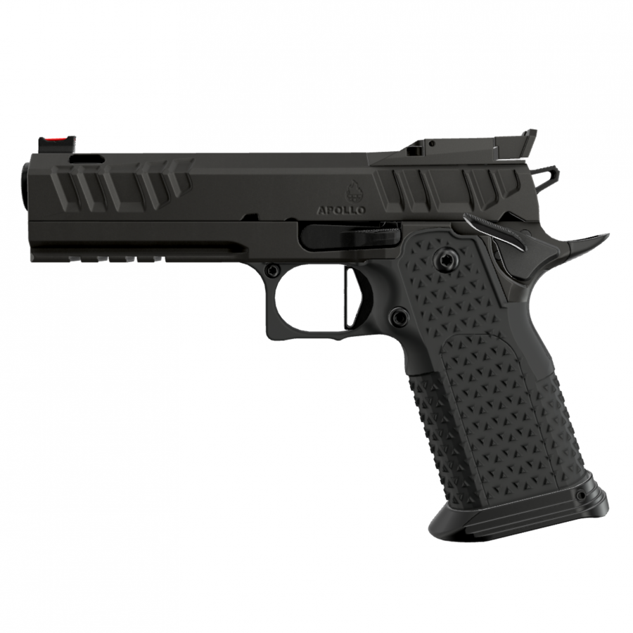 ATLAS GUNWORKS APOLLO V3 DLC BLACK (9MM) WITH MED FLAT BLACK TRIGGER HIGH GRIP AMBI SAFETY OPTICS READY