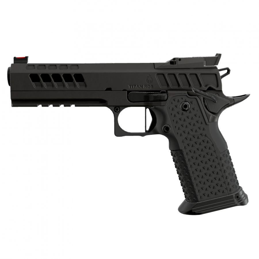 ATLAS GUNWORKS TITAN V3 RDS DLC BLACK (9MM) WITH MED FLAT BLACK TRIGGER HIGH GRIP AMBI SAFETY OPTICS READY