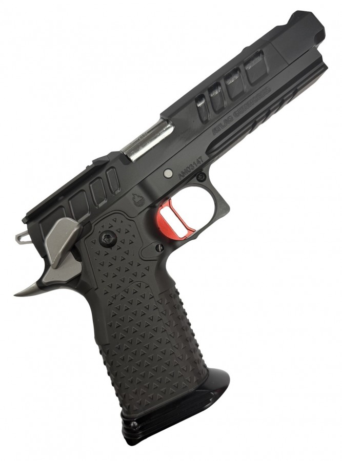 Atlas Gunworks ATLAS GUNWORKS EREBUS V3, TWO-TONE, 9MM, 4.6" BULL BARREL, COMP, RMR/SRO READY, PISTOL RED TRIGGER, 2 MAGS, TAC MAGWELL, SOFT CASE