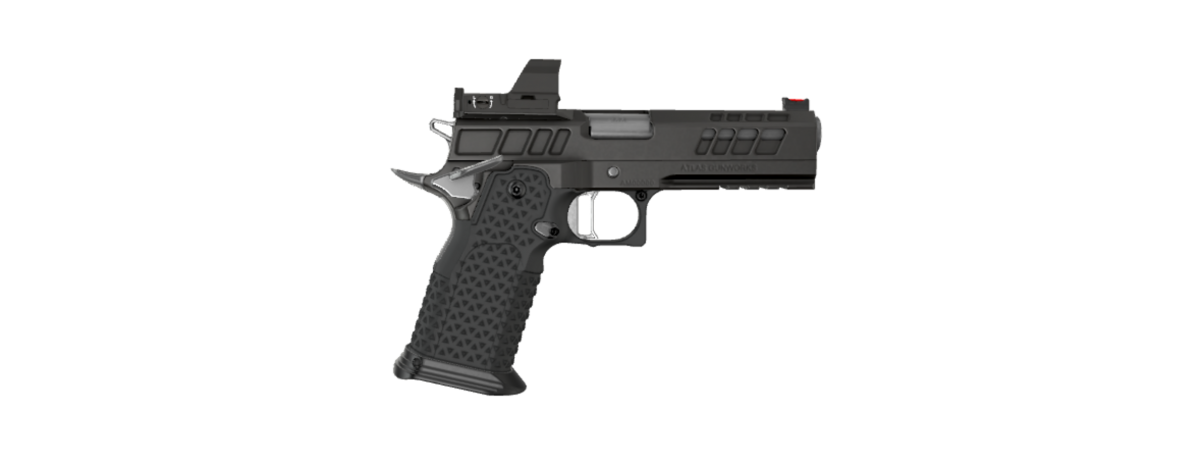 Atlas Gunworks, Athena RDS V3 Two-Tone, SAO (2011) Pistol, 4.6" Bull Barrel, Standard Ambi Safety, Medium Trigger, Hammer, Slide Release, Safety Delete all Silver, Steel Grip, Slide & Frame Black DLC, RMR/SRO Optic Plate, Two 20 Round & One 17 Round Mags