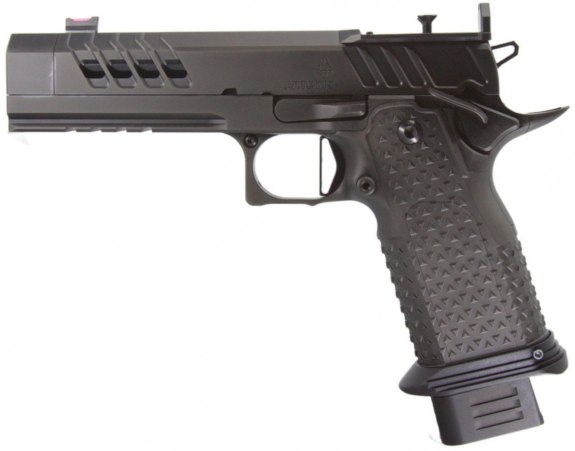 ATLAS GUNWORKS ARTEMIS V3 (9MM) FULL DLC BLACK WITH MED FLAT BLACK TRIGGER HIGH GRIP SAFETY AND OPTICS READY