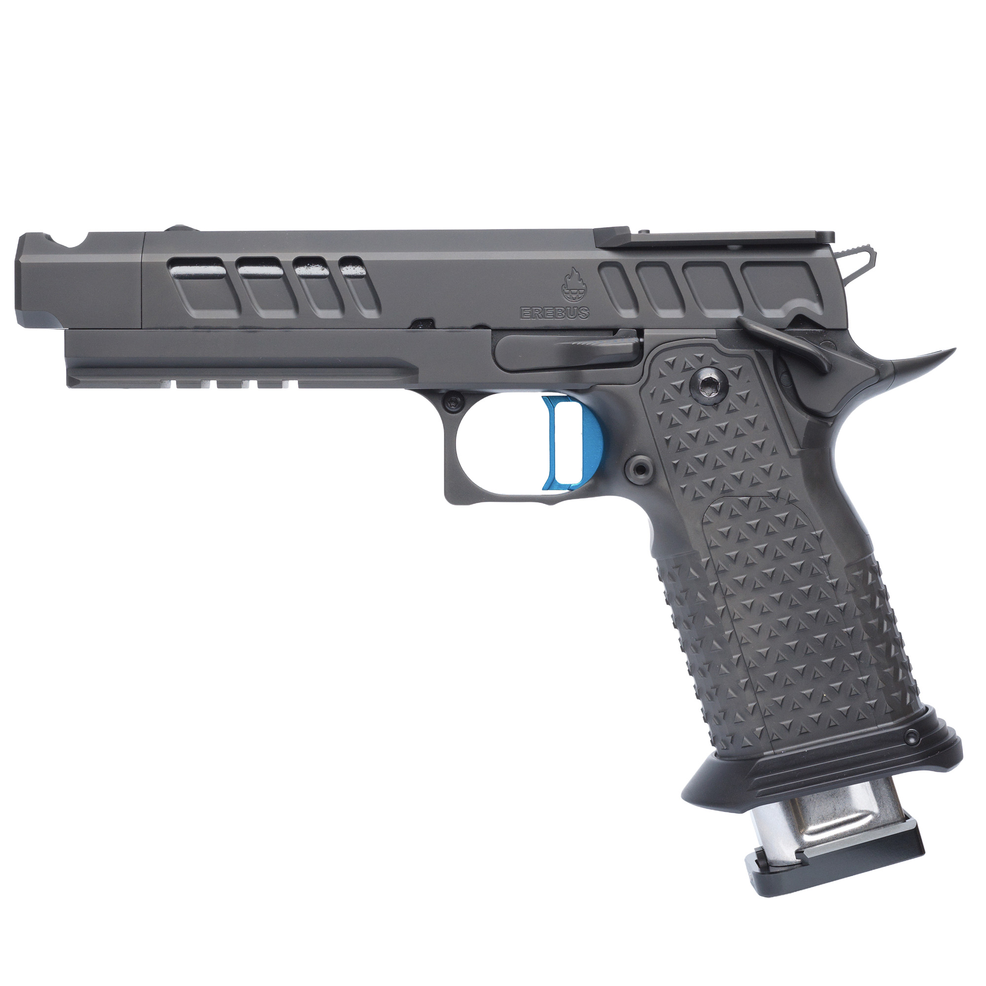 ATLAS GUNWORKS EREBUS V3 (9MM) DLC BLACK FINISH MEDIUM FLAT BLACK RACE TRIGGER OPTICS READY