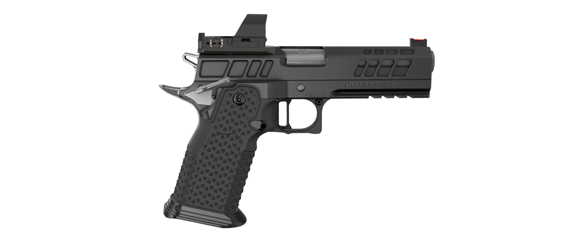 Atlas Gunworks, Athena RDS V3 Two-Tone, SAO Semi-Auto (2011) Pistol, 4.6" Bull Barrel, Ambi Safety, Hammer, Slide Release, Safety Delete all Silver, Steel Grip, Slide, Frame & Tactical Magwell Black DLC, RMR/SRO Optic Plate, Two 20 Rd & One 17 Rd Mags.