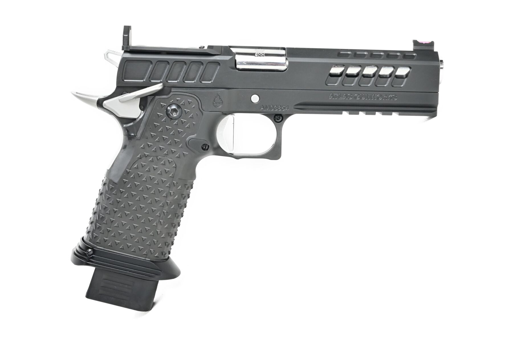 Atlas Gunworks Titan v3 9MM Two-Tone Short Silver Ambi