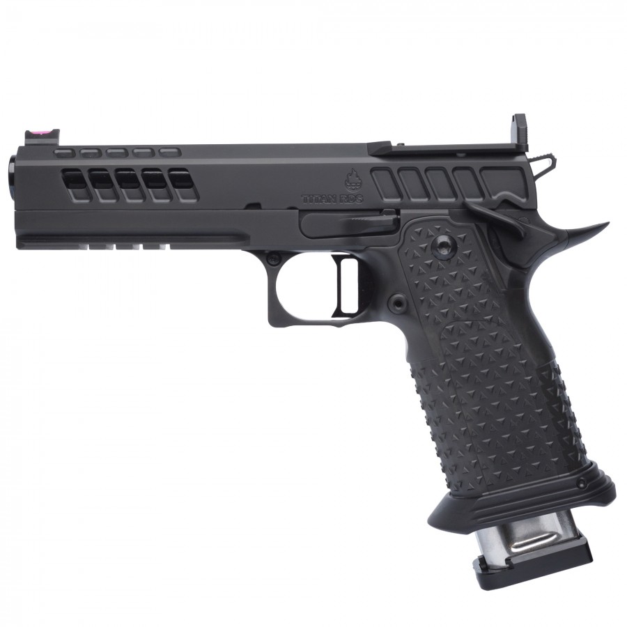 ATLAS GUNWORKS TITAN V3 RDS DLC BLACK (9MM) WITH MED FLAT BLACK TRIGGER HIGH GRIP AMBI SAFETY OPTICS READY