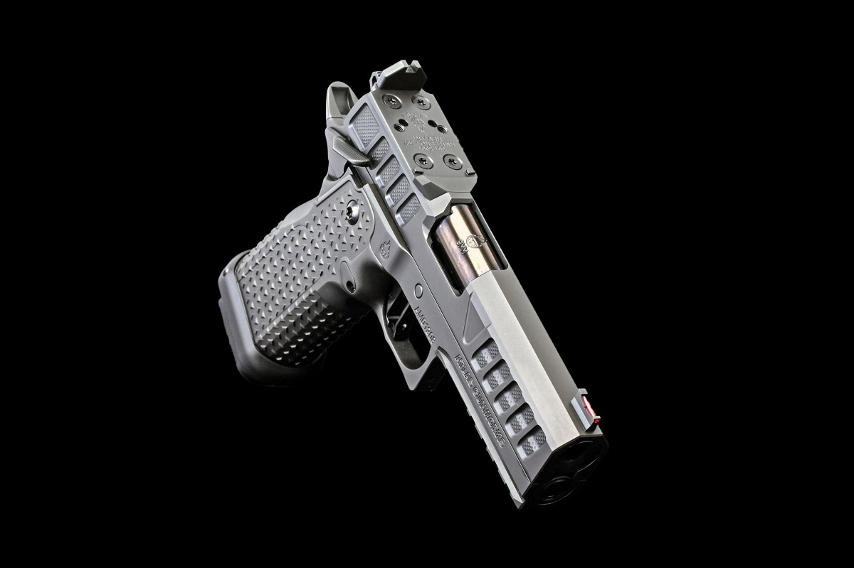 Atlas Gunworks Nyx V3 9mm Semi-Auto SAO (2011) Pistol, 4.25" Bull Barrel, Ambi Safety, Aluminum Grip, Tactical Magwell, Flat Medium Black Trigger, Black DLC Finish, RMR/SRO Plate, Two 20 Rd & One 17rd Mags.