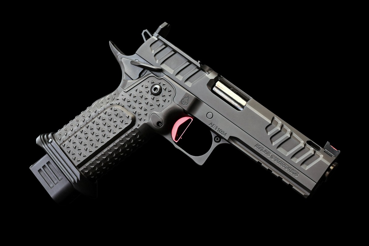 Pre-Owned, Atlas, Apollo V2, 9MM Semi-Auto 2011 Pistol, Black DLC Finish, Ambi Safety, Aluminum Grip, Tactical Magwell, RMR/SRO Plate, Flat Red Trigger, 20 rd, 4.6" Ported Bull Barrel, Serial # AE11034