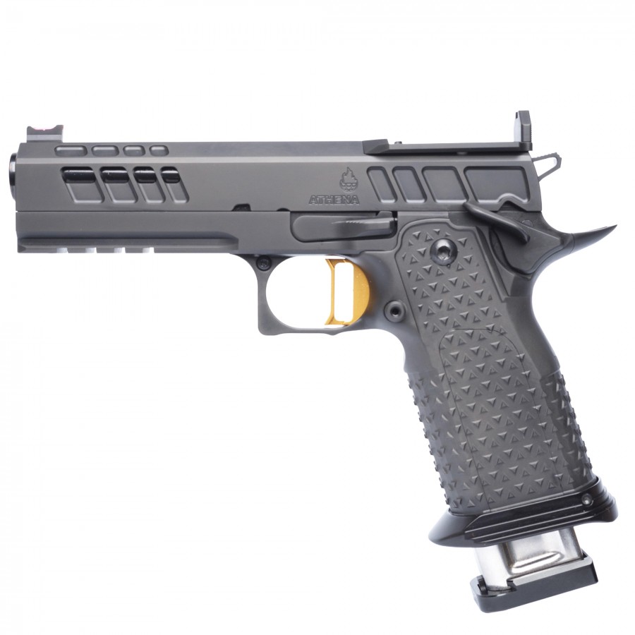 ATLAS GUNWORKS ATHENA V3 DLC BLACK (9MM) WITH MED FLAT BLACK TRIGGER HIGH GRIP AMBI SAFETY OPTICS READY