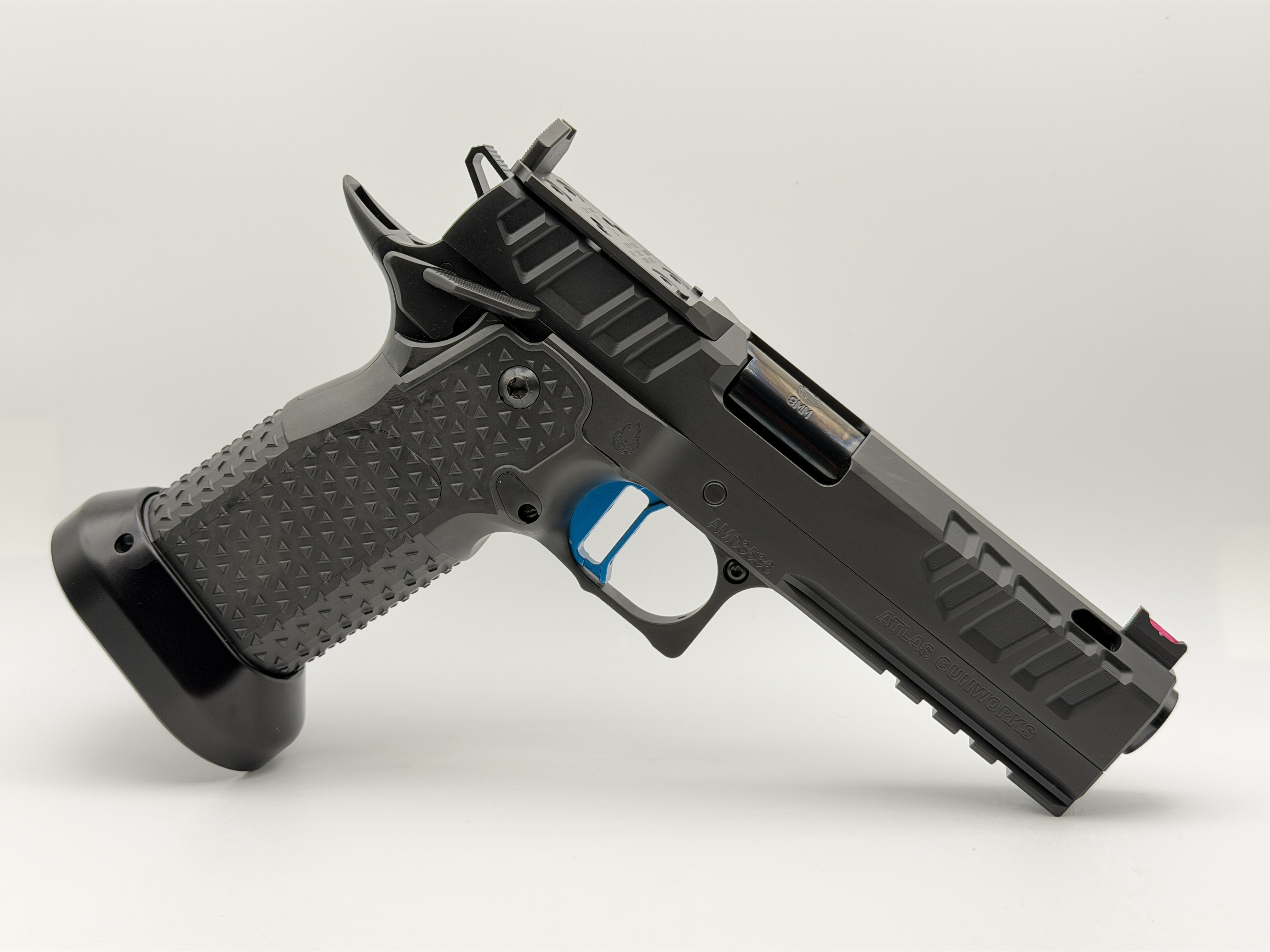 SP Firearms Atlas Gunworks APOLLO V3 Perfect Zero™ Pistol 4.6 DLC Blk, Blue Flat Sub 2lb Trigger, Standard Magwell, RMR/SRO Plate