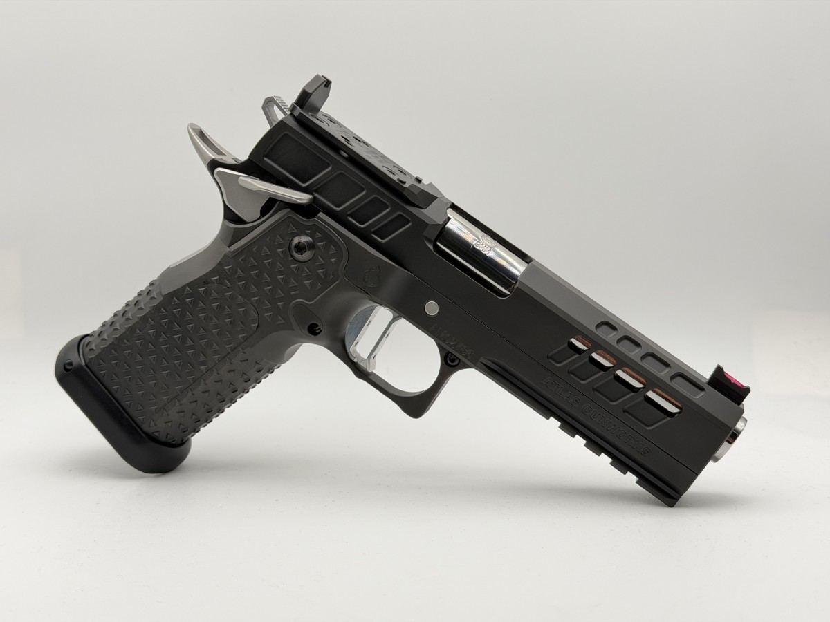 SP Firearms Atlas Gunworks Athena V3 9mm Tactical Pistol Optic Ready - DLC Black SRO-RMR 4.6 SUB 2LB MEDIUM SILVER TRIGGER MAGWELL