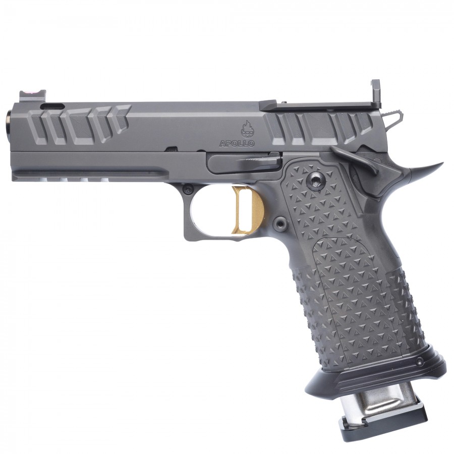 ATLAS GUNWORKS APOLLO V3 DLC BLACK (9MM) WITH MED FLAT BLACK TRIGGER HIGH GRIP AMBI SAFETY OPTICS READY